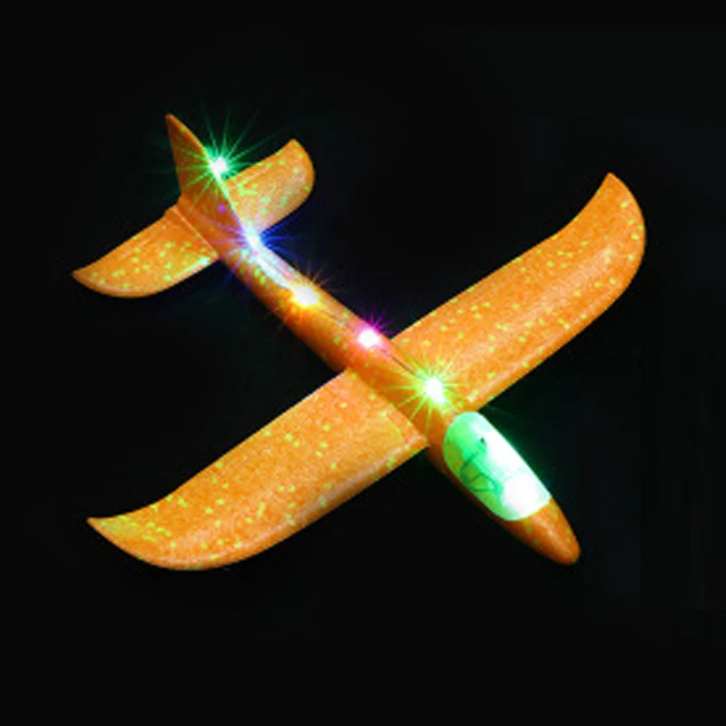 All Lamp Orange Сделай Сам светодиодный ручной бросок освещение Летающий планер самолет светится в темноте игрушки из пены модель самолета мигающие игрушки для детей - Цвет: All Lamp Orange