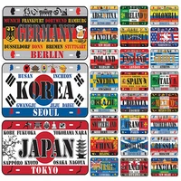 vintage poster metal tin signs different countries and their flag iron painting wall decoration art poster wall plaque plate