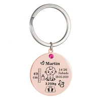 baby boy birth keychain key chain custom name height weight date keychains stainless steel keyring mom dad jewelry birthday gift