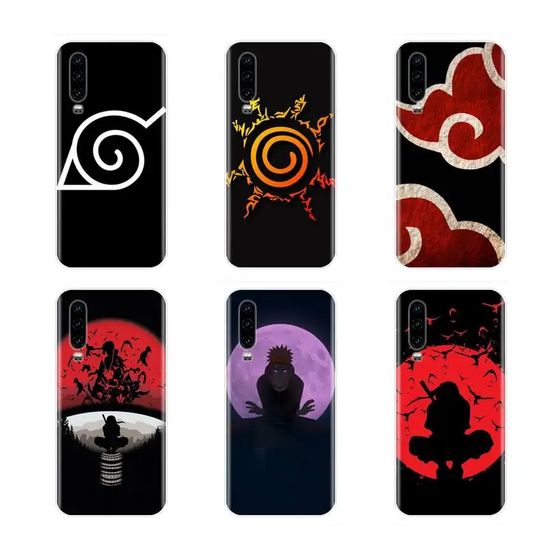 Наруто знак символ Обложка черный мягкий чехол для телефона Huawei P8 P9 P10 P20 P30 Pro Lite