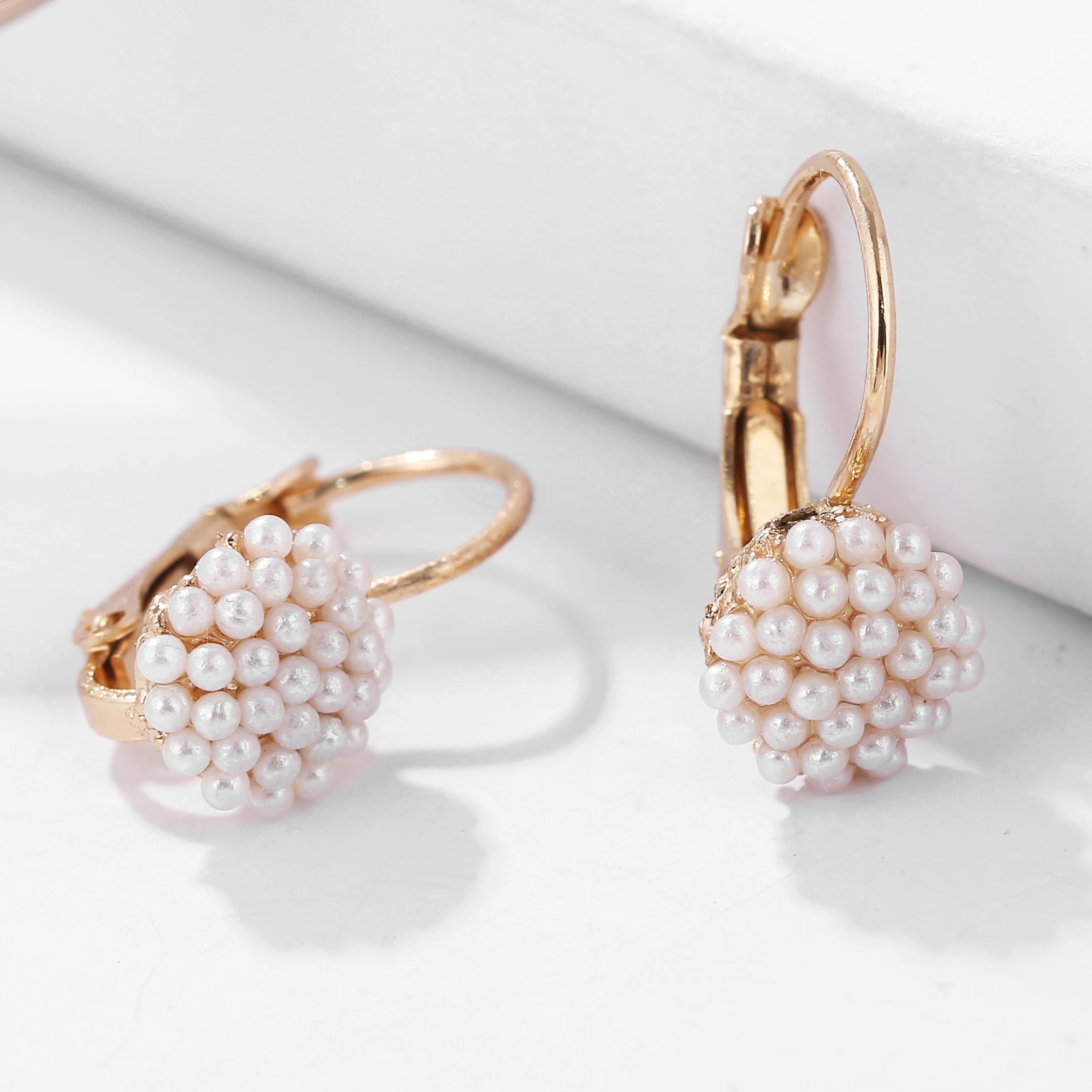 

1 Pair 2019 New Fashion Jewelry Women Lady Elegant Pearl Beads Ear Stud Earrings For Women Wedding Jewerly christmas jewelry