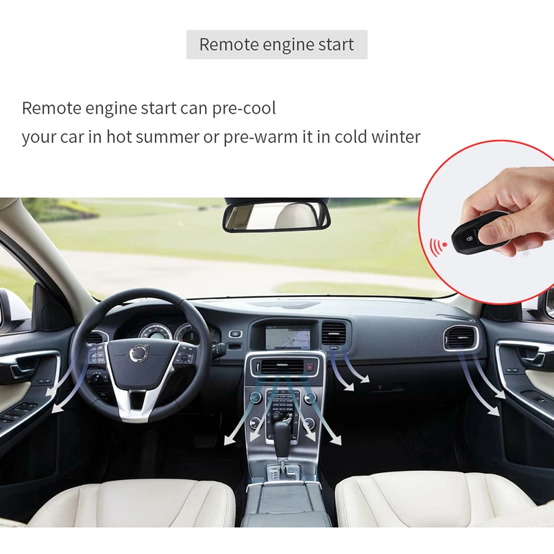 EASYGUARD Universal Remote Start Stop Push Keyless Entry System Alarm Auto Touch Password