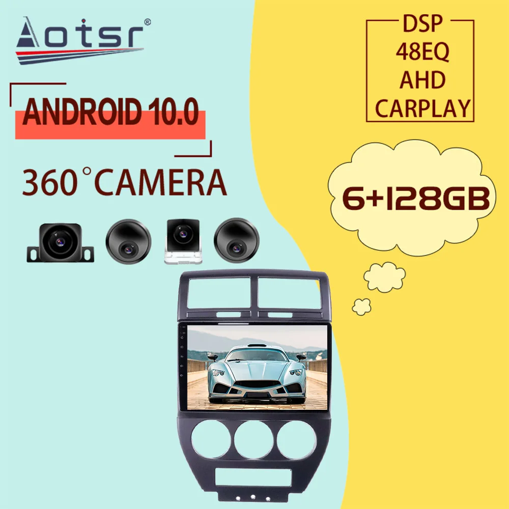 

Автомагнитола для Jeep Compass MK 2006-2010, Android, GPS-навигация, мультимедийный плеер, стереомагнитола, экран головного устройства