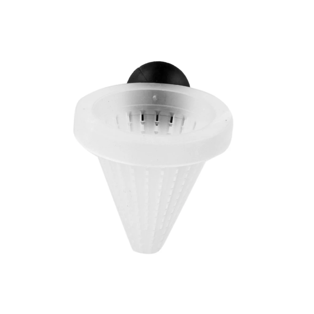 Аквариумная корзина-фидер коническая кормушка с красным червем живой рассол