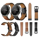 Ремешок кожаный коричневыйчерный для наручных часов Huawei Watch GT 2 Pro, браслет для смарт-часов GT2, браслет для Honor GS Pro