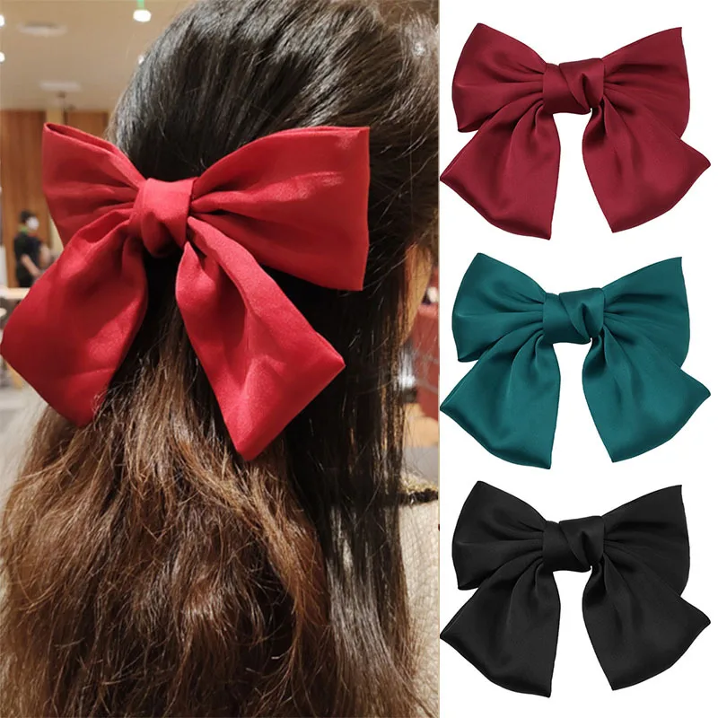 

2020 new Korean girls heart red big bow hair clip Korean version web celebrity hair accessories ladies hair clip