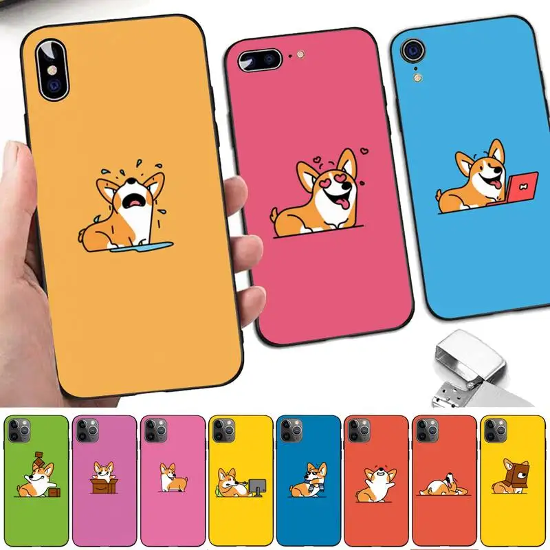 

Cute Dog Corgi Phone Case for iphone 13 11 12 pro XS MAX 8 7 6 6S Plus X 5S SE 2020 XR case