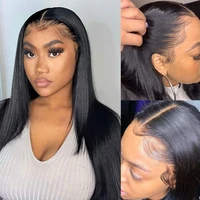 straight lace front wig for women transparent 13x6 hd lace frontal wigs human hair brazilian pre plucked 4x4 closure lace wig