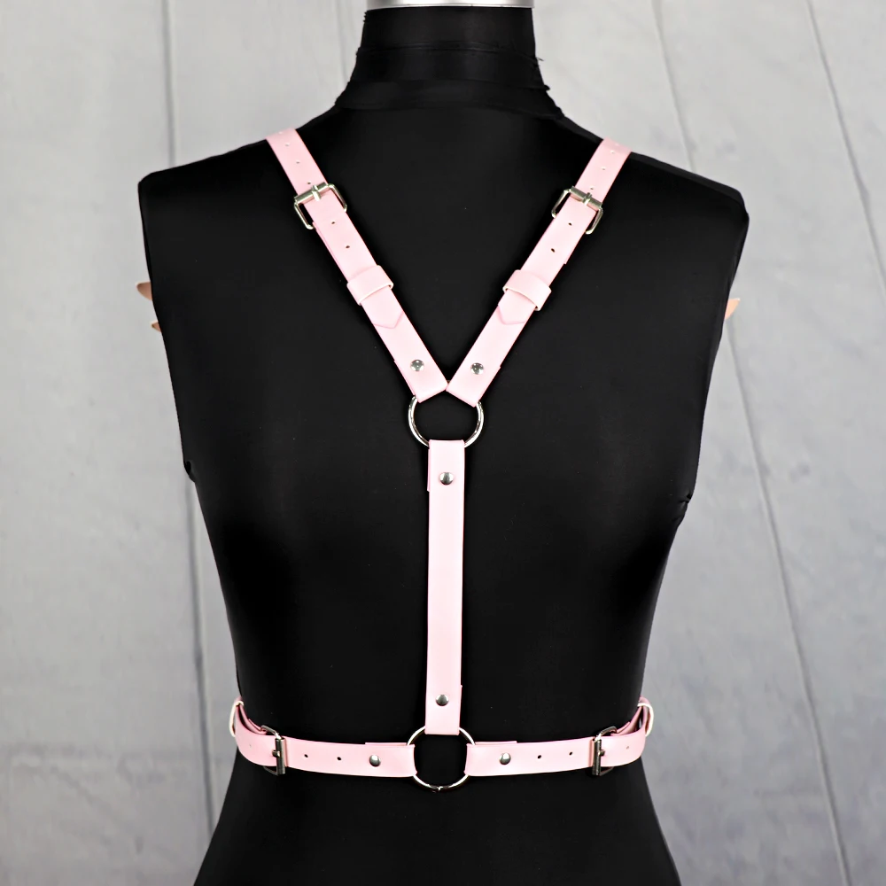 Женское кожаное нижнее белье с ушками-крыльями портупея женская сексуальное