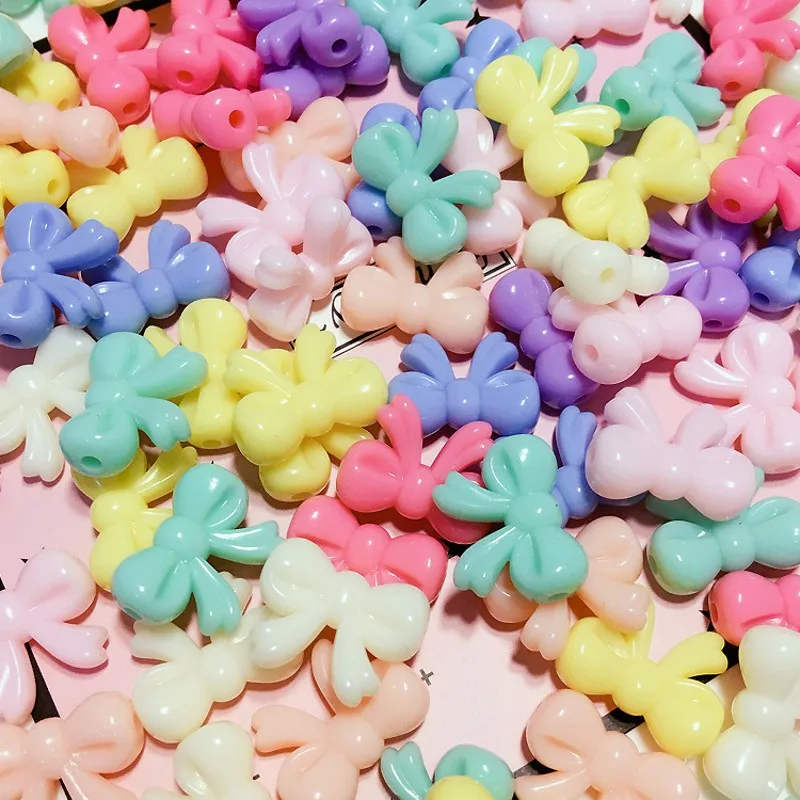

20Pcs 16*20mm Candy Color Bowknot Shape Acrylic Beads For Jewelry Making DIY Necklace Bracelet Accessories