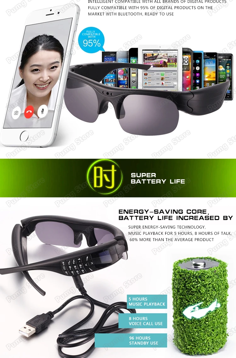 Лучшие продажи продуктов Bluetooth smartglasses носимые цифровые солнечные очки с Bluetooth с видеокамерой запись смарт стекло G5