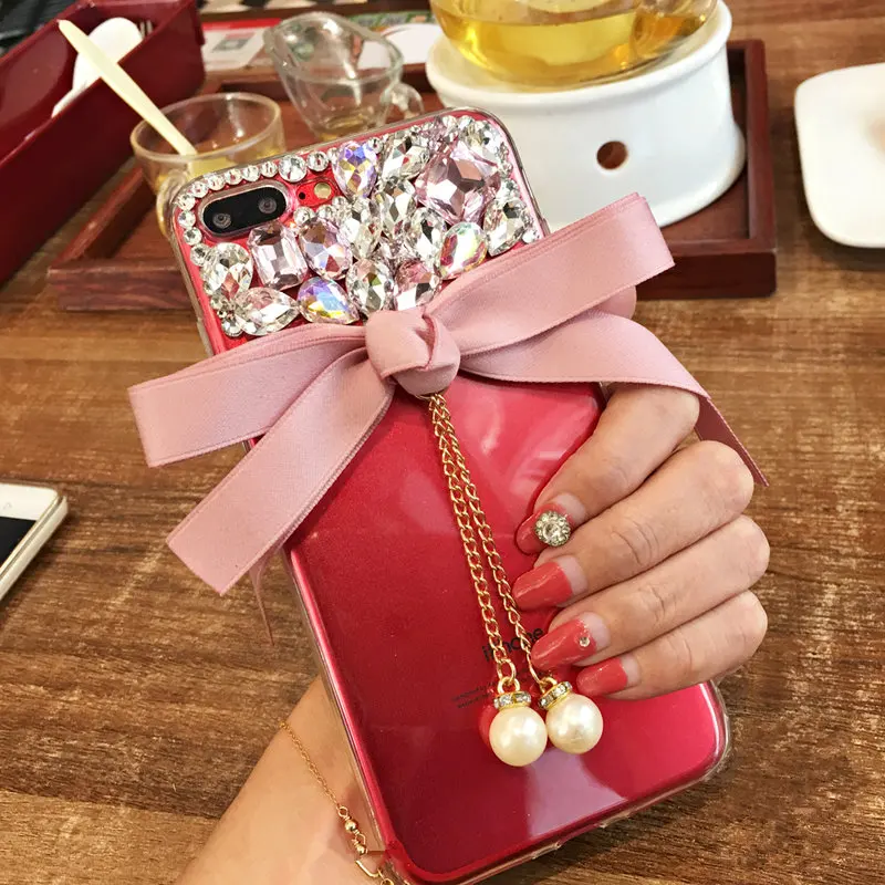 Для Iphone X XS MAX XR чехол для 11 11PRO 8 7 6 6S Plus Роскошный Блестящий горный хрусталь Бант