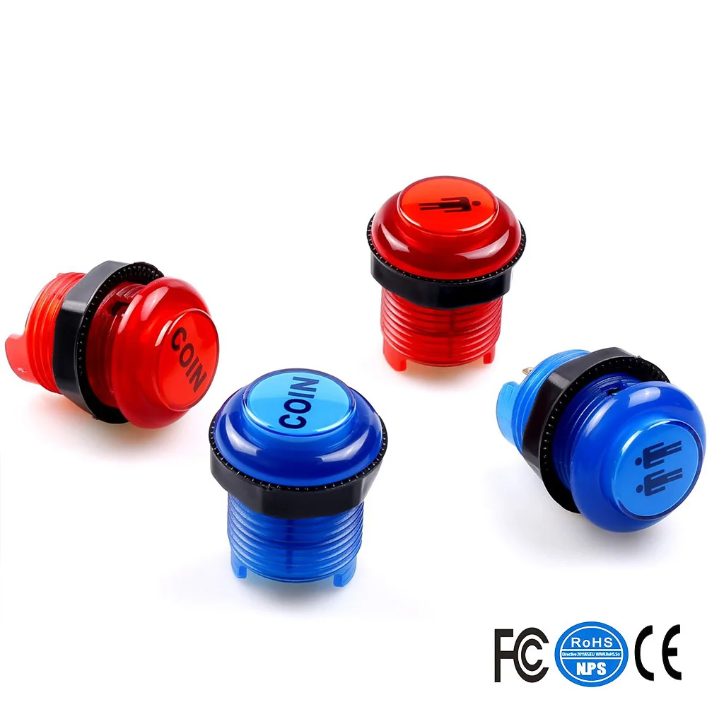 3x30 мм аркадная китайская светодиодсветодиодный Кнопка Встроенный переключатель