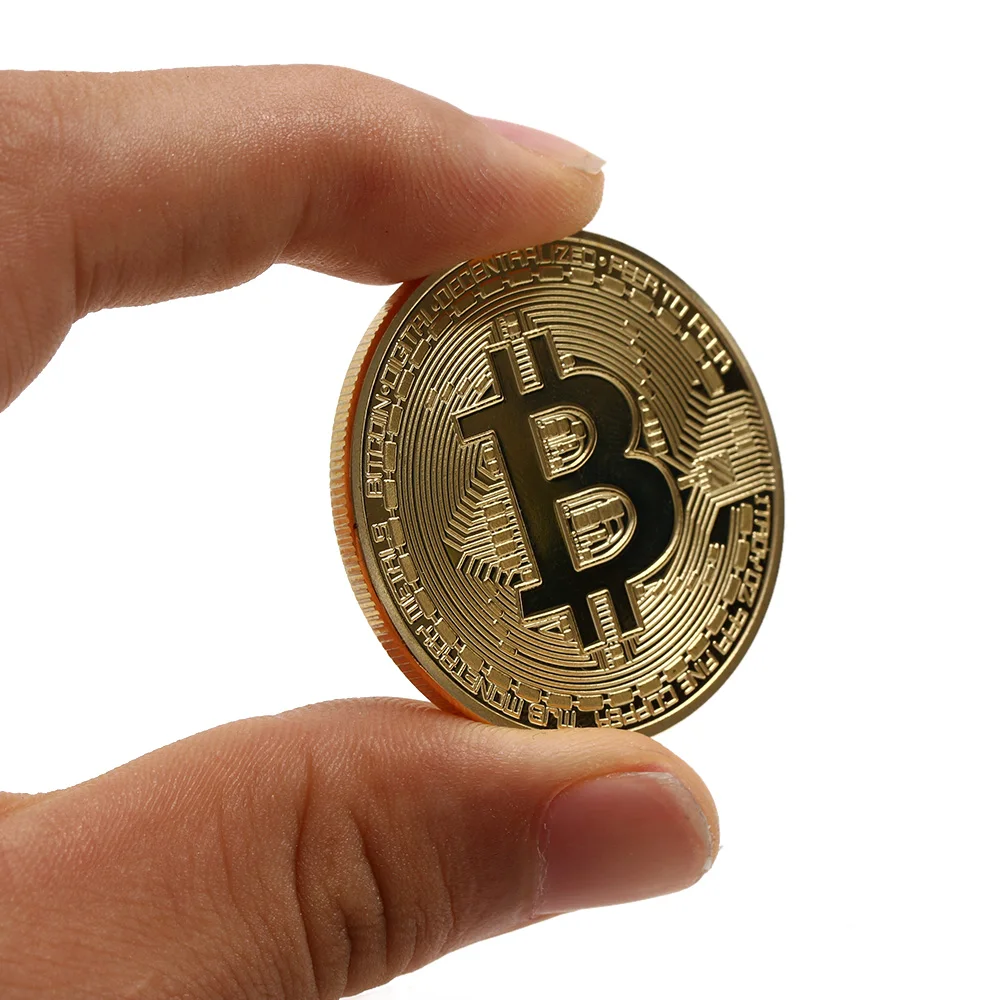 

1pc Physical Metal Antique Imitation BTC Coin Gold Plated Physical Bitcoins Casascius Bit Coin BTC With Case Gift Art Collection