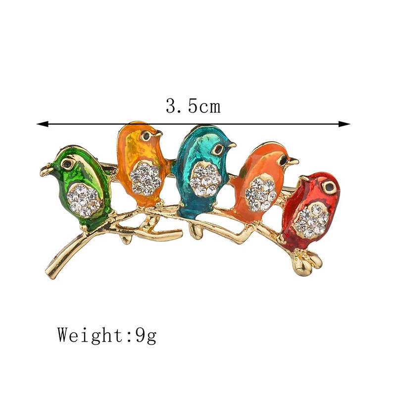 Стразы эмалевая Иволга птица булавки и броши для женщин мужчин одежда шарф