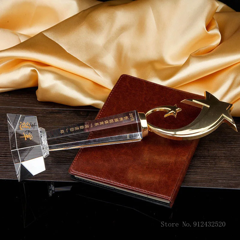 Креативный металлический хрустальный трофей со звездами награды на заказ с