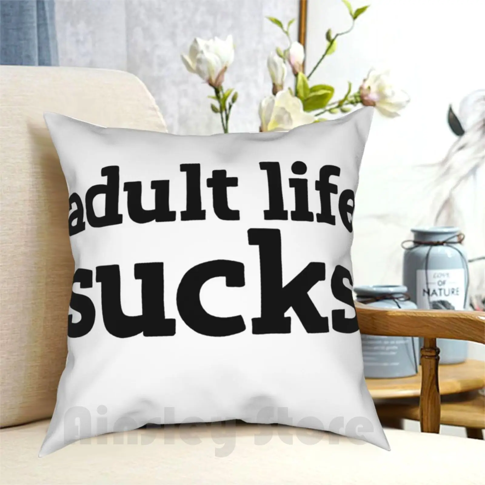 

Adult Life Sucks Pillow Case Printed Home Soft Throw Pillow Funny Humor Adult Life Sucks Cool Growing Up