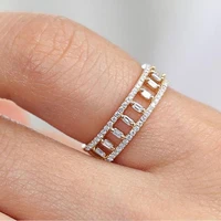 mifeiya creative gold color hollow white geometric rectangle crystal rhinestone ring with shiny aaa cz for women party jewelry