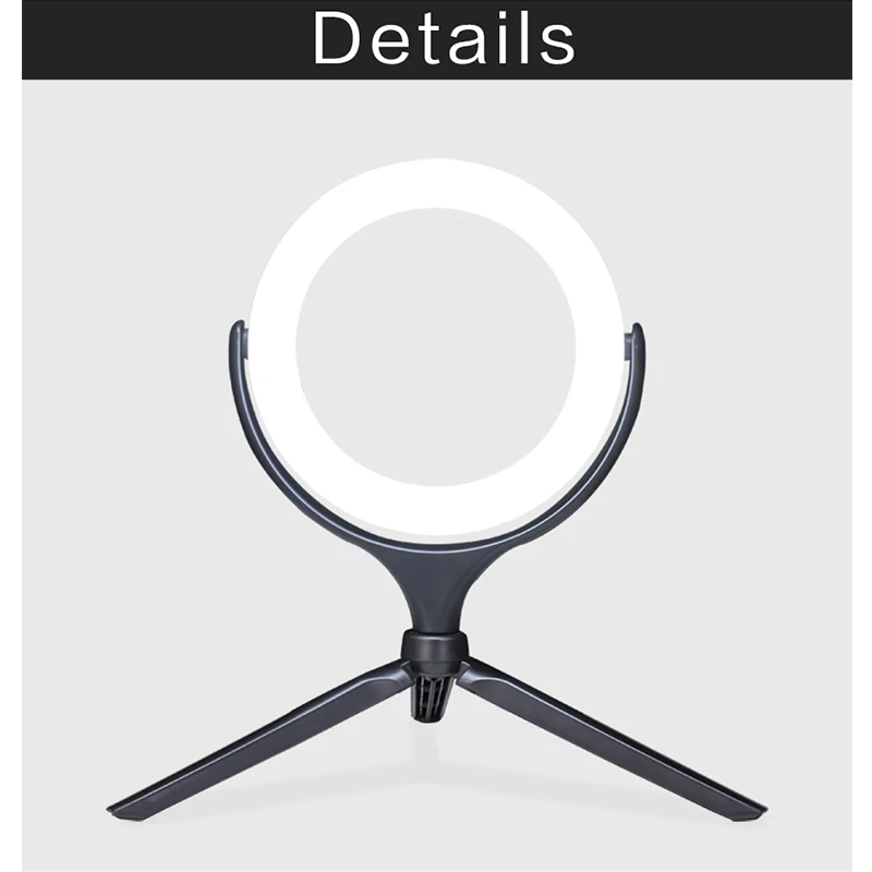 Светодиодный кольцевой светильник для селфи 20 см с регулируемой яркостью