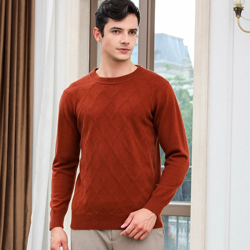 Зимний вязаный свитер мужские кашемировые пуловеры из козы 100% теплый джемпер с