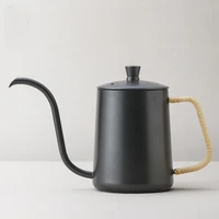 new stainless steel coffee kettle with rattan handle pour over coffee kettle for coffee tea black 500ml