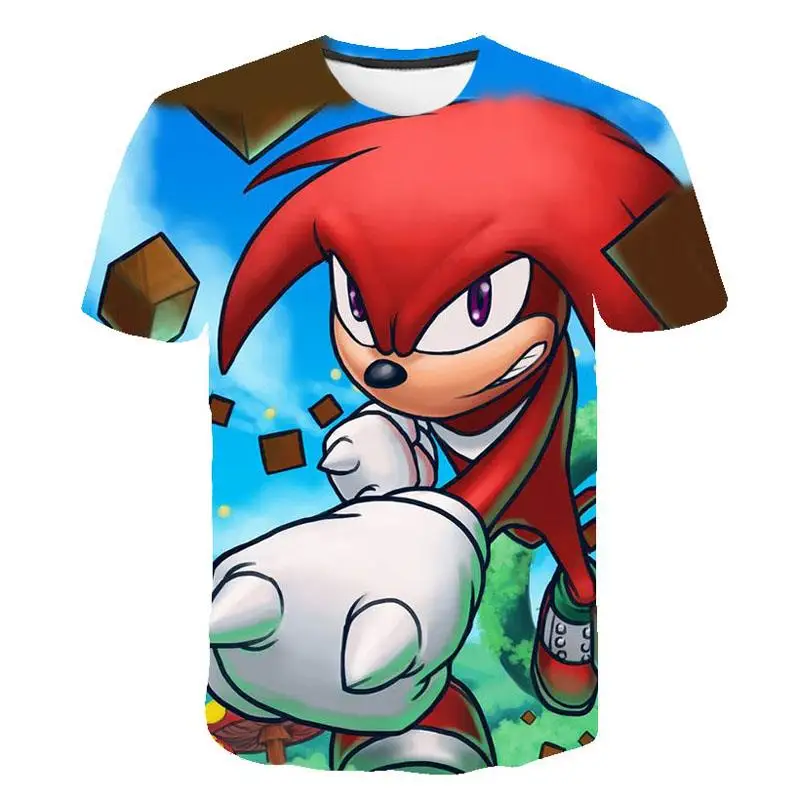 Летние футболки для мальчиков и девочек с объемным принтом sonic hedgehogs super Mario