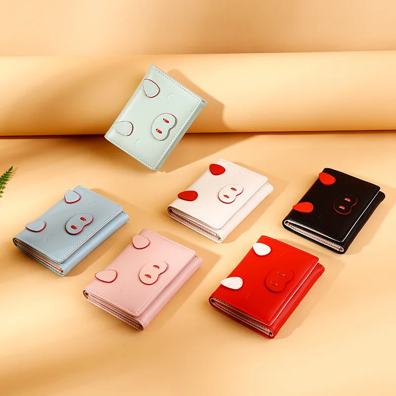 Новинка 2020 милый дизайнерский кошелек со Свинкой Дамский короткие женские