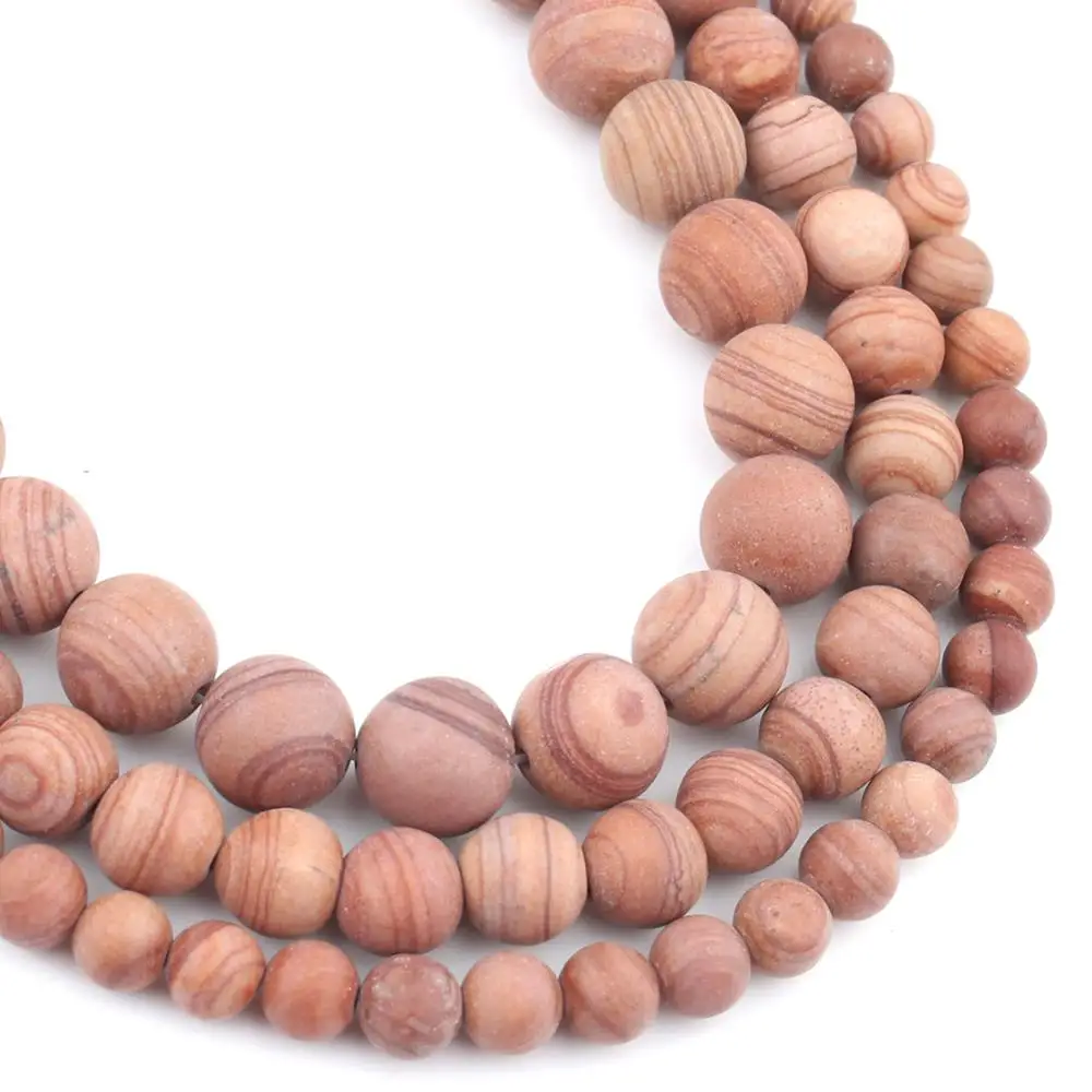 Natural Stone Matte Dull Polish Brown Rain Jaspers Beads Round Loose Spacer For Jewelry Making 6 8 10mm DIY Bracelet | Украшения и