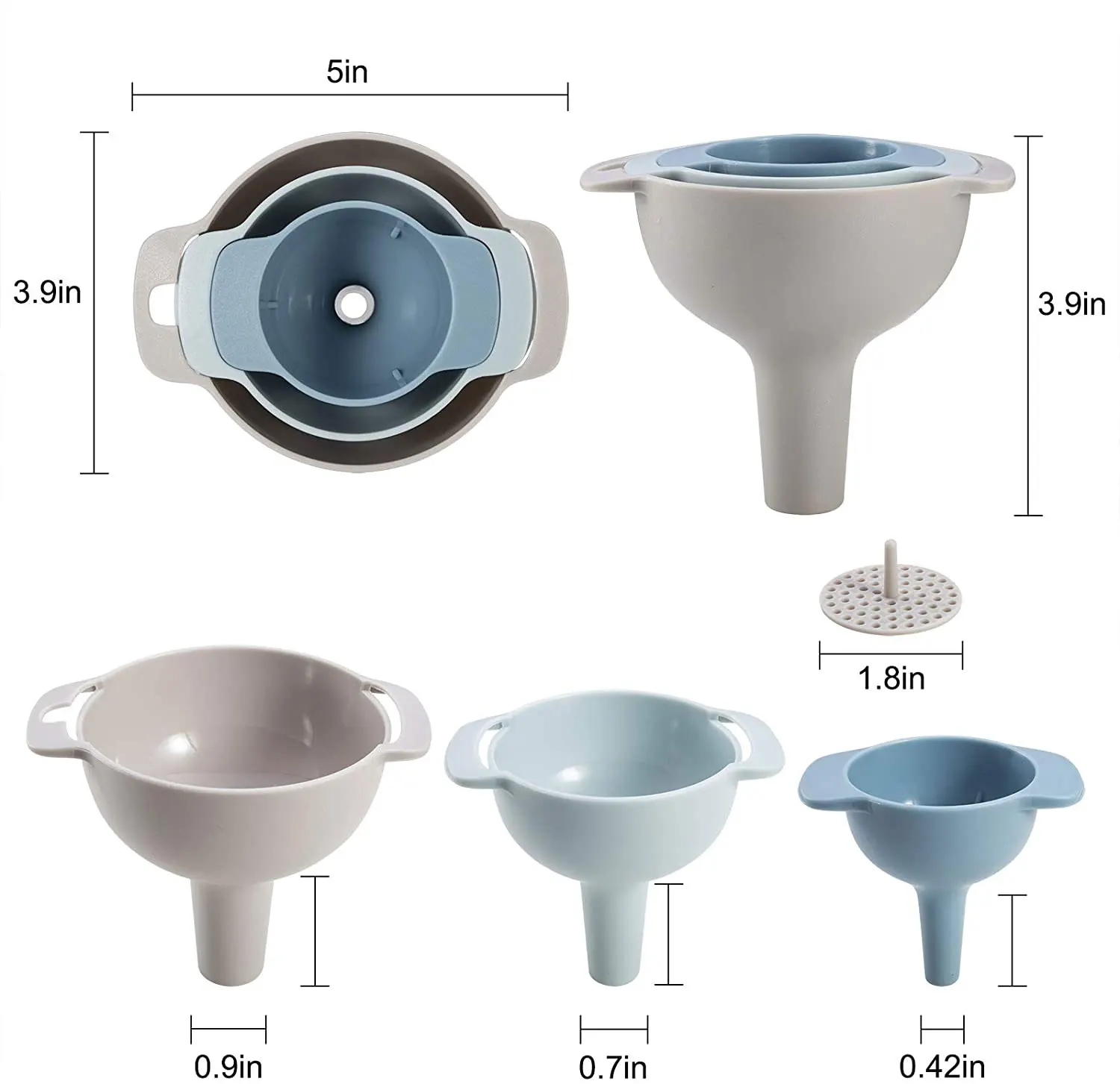 

Funnel Set Kitchen Funnel with Strainer Filter For Filling Bottles funnel
