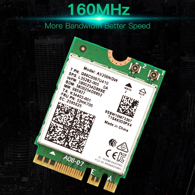 Двухдиапазонный Wi Fi 2 4 Гбит/с 6 AX200NGW 802.11ax/ac 2x2 Wifi для AX200 NGFF M.2 Bluetooth 5 0 сетевая карта