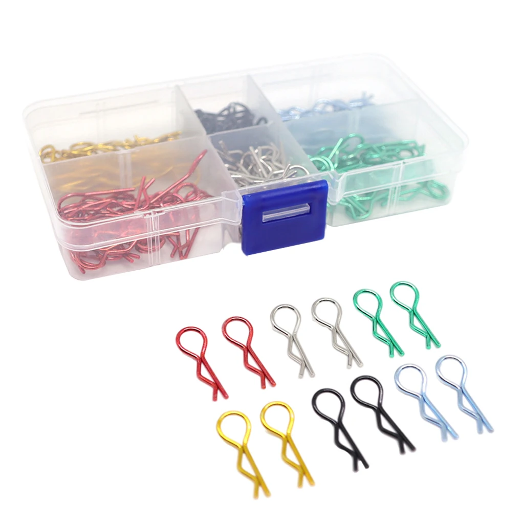 

180x металлический корпус RC, R-образные зажимы с чехлом для хранения для 1/10 1/12 RC Crawler On-road Racing Car Accessories