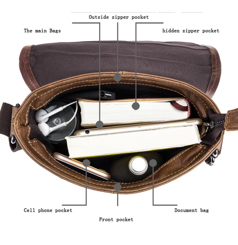 New 100% Genuine Leather Men Messenger Bag Hot Sale Male Small Man Fashion Crossbody Shoulder Bags Men's Travel Handbags |