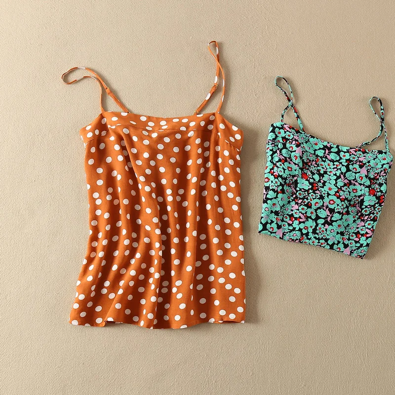 Для женщин вискоза 100% точек/платье с цветочным принтом топ лямками на спине