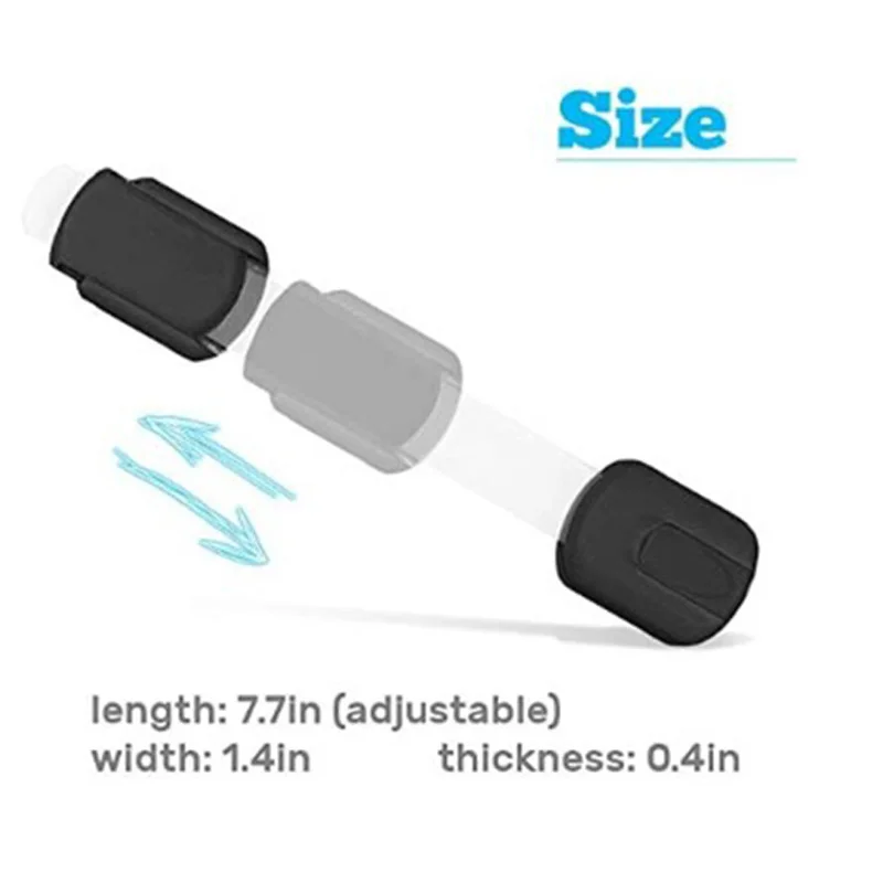 

6Pcs Child Closet Security, Adjustable Strap Child Safety Cabinet Baby Lock -Latches with Adhesive(Black)