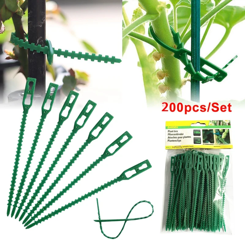 

200Pcs Reusable Plant Support Clips Clamps for Plants Hanging Vine Garden Greenhouse Vegetable Tomatoes Clips 13cm