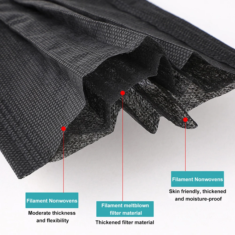 

50pcs Pink 3-layer Filter Mask Disposable Face Mouth Masks Non Woven Anti-dust Masks Earloops Breathable Masks Adult