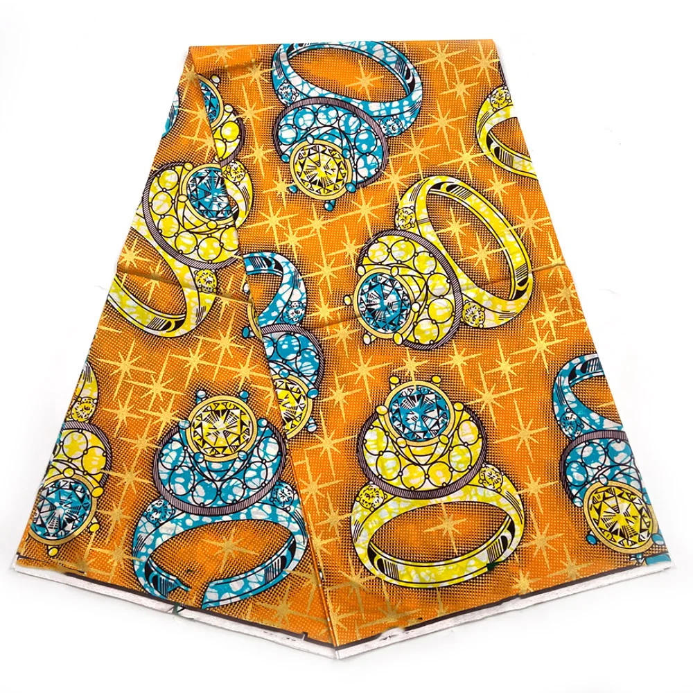 

new 2021 african wax fabric 100% cotton golden wax African print fabric 6yard/pcs African fabric for Wedding dresses