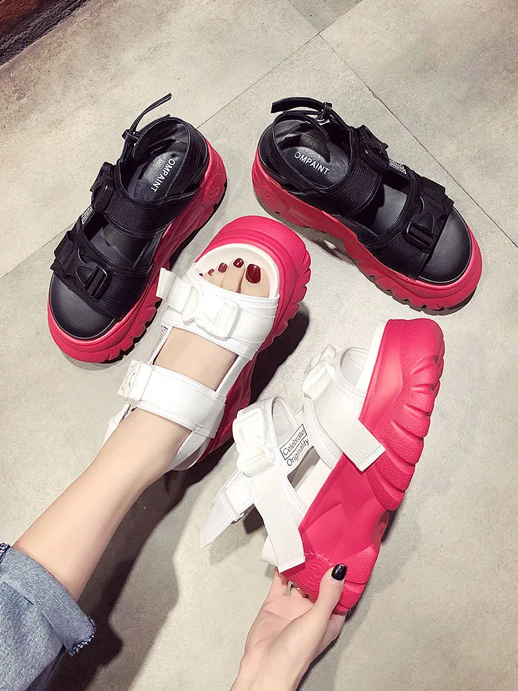 2019 г. Летние модные Водонепроницаемые босоножки на высоком каблуке и платформе с