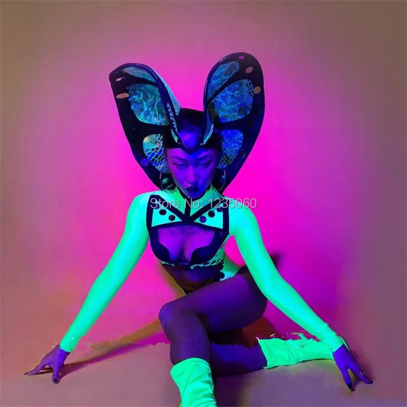 Пикантные женские Вечерние вечернее платье костюм для танцев с головным убором DS