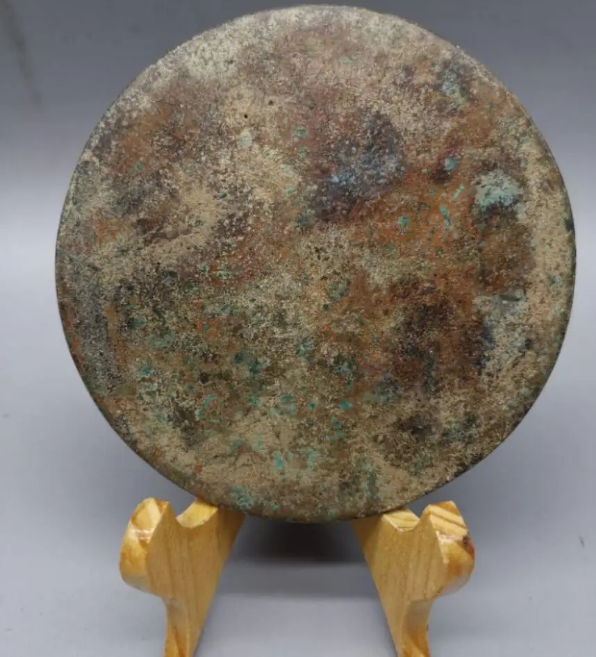 

China brass archaize Bronze mirror crafts statue
