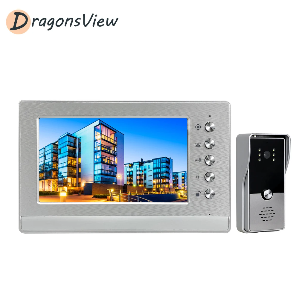 Видеодомофон DragonsView 7 дюймов проводной монитор 1000 TVL Визуальный дверной звонок