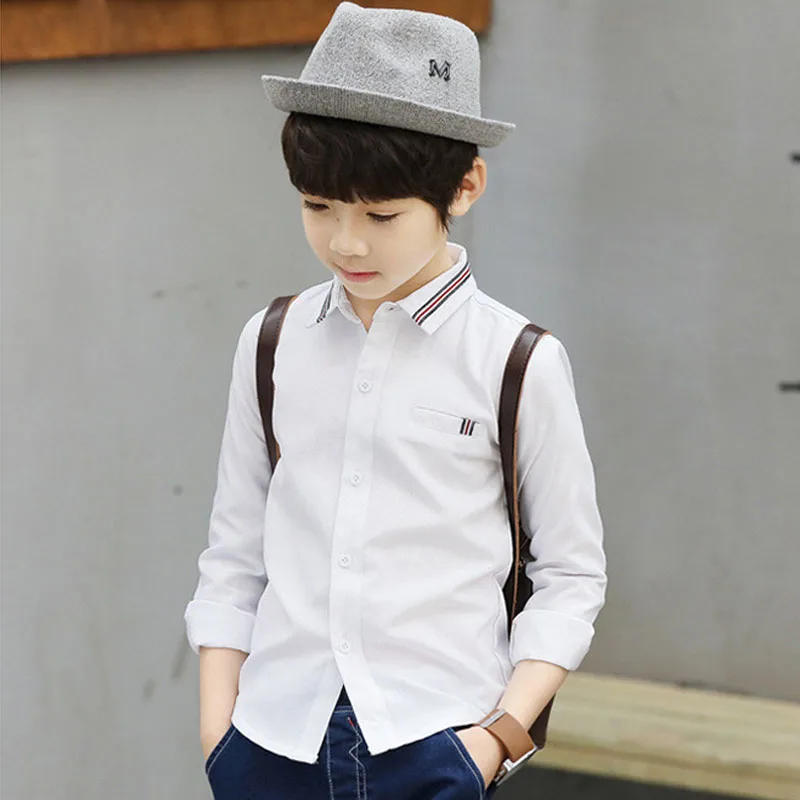 От 5 до 12 лет одежда для мальчиков на весну и осень рубашка жакет из хлопка модная