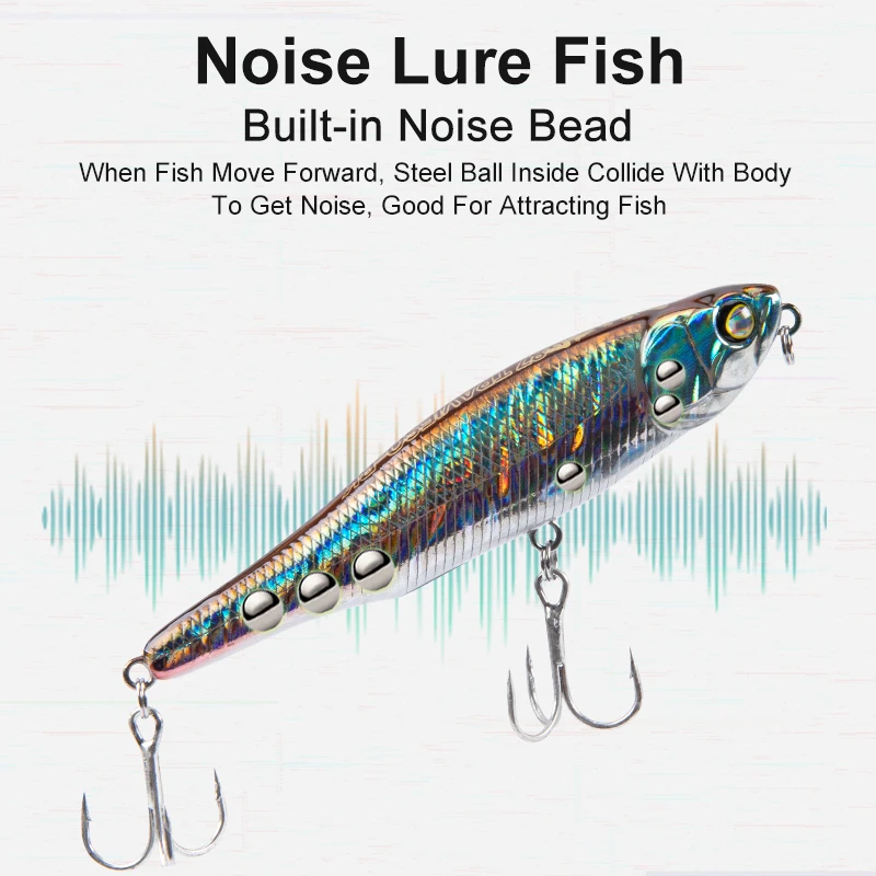 ONASN LIVE WIRES 87mm Floating Fishing Lures Surface Topwater Pencil Walk The Dog Hard Baits Saltwater Fishing Wobblers For Bass