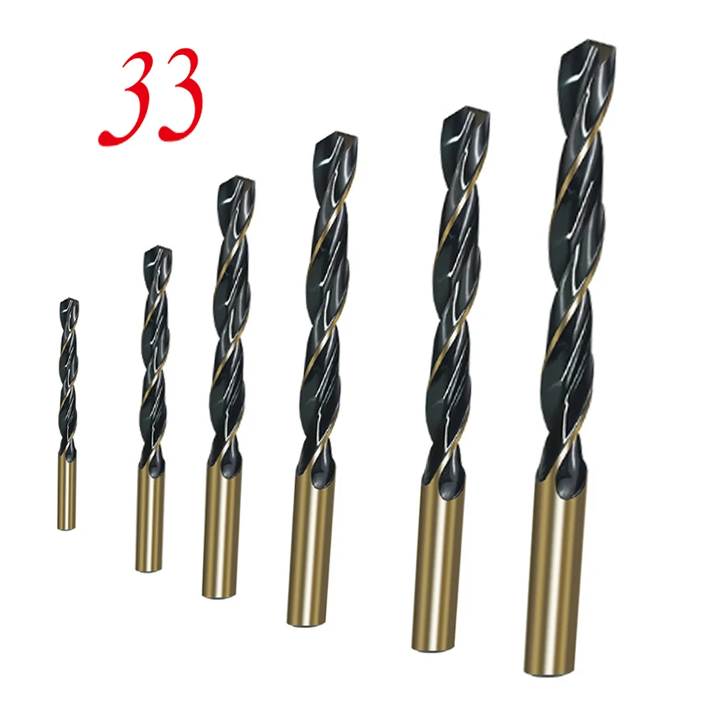 33Pcs metal drills 1-14.5mm Cobalt Coated Twist Drill Bit Set HSS M43 Gun Drill Bit For Wood/Metal Hole Cutter Power Tools