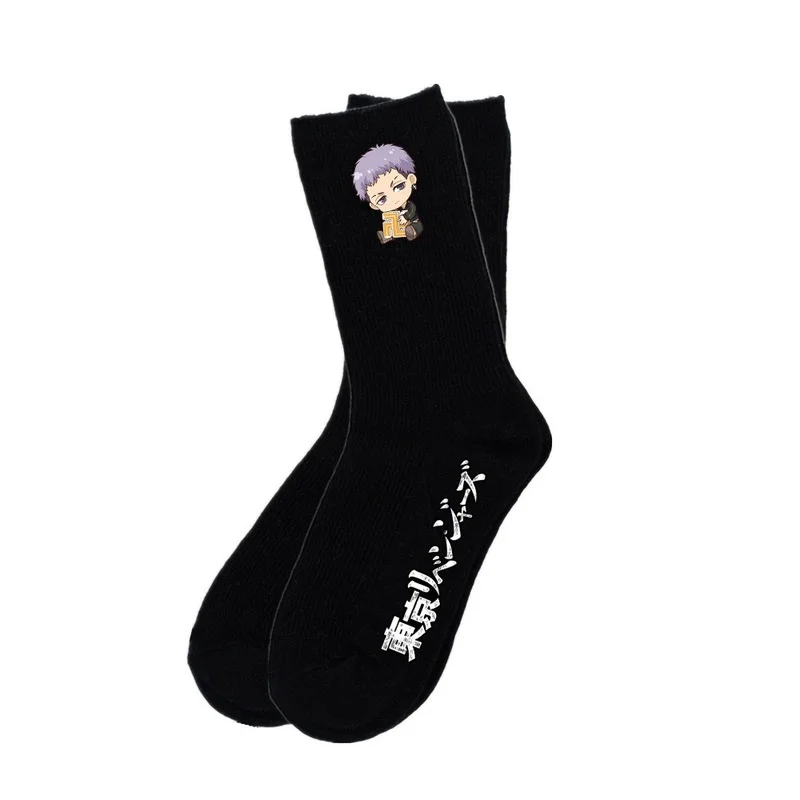 

Tokyo Avengers Women Socks Cartoon Sock Woman Unisex Personality Cute Printing Soft Sox Black White Summer Korean Calcetines