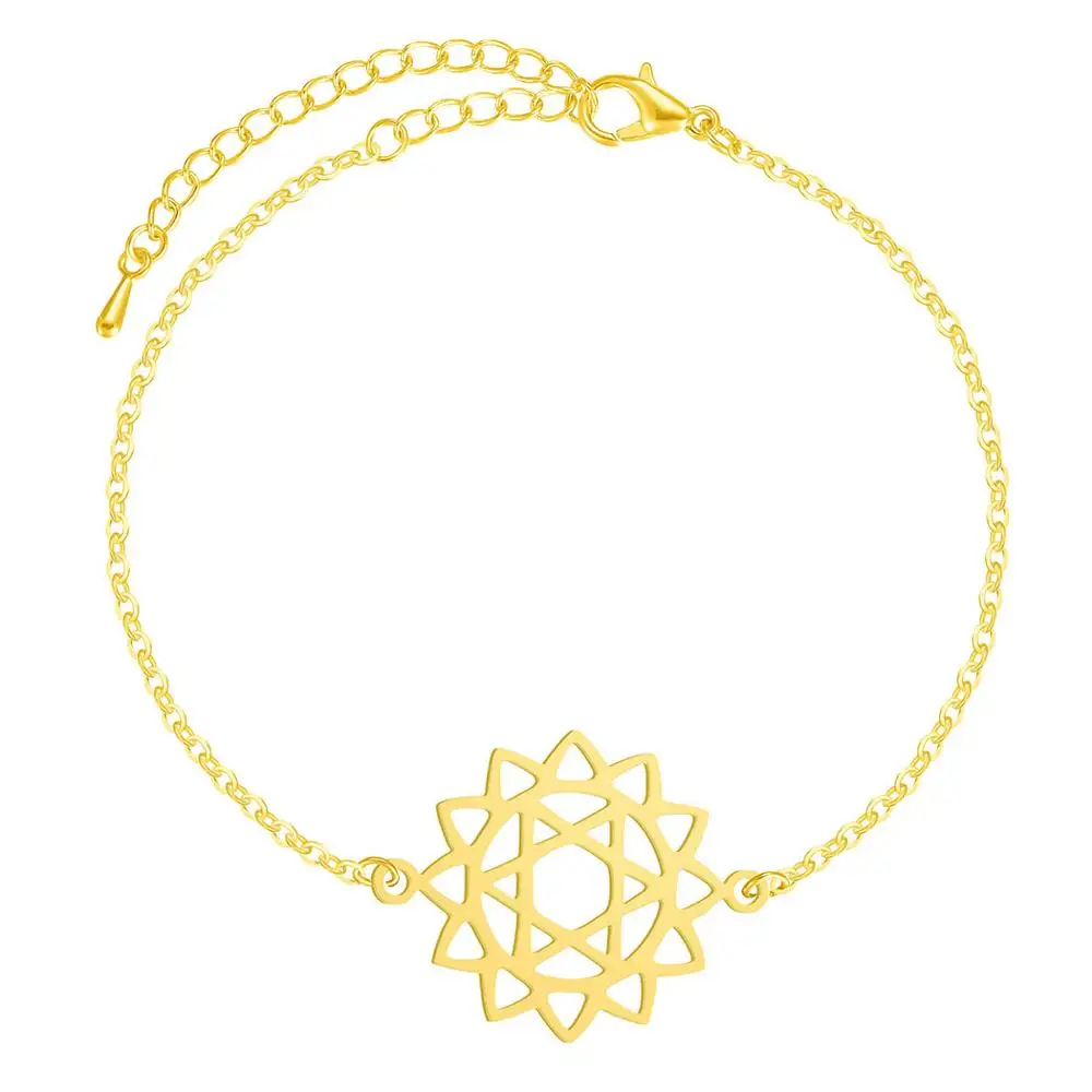 Чандлер чакра браслет с цветком лотоса Йога Медитация Исцеление мусульманский