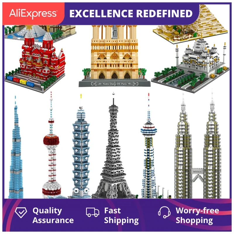 

Micro Bricks Mini Blocks Architecture Triumphal Arch Pyramid Sets Model Building Kits Kids Toys Expert London Paris Eiffel Tower