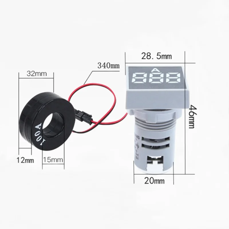 AC 50-500V 0-100A квадратный светодиодный цифровой вольтметр Амперметр 110V 220V Напряжение измеритель тока вольтамметр вольт ампер тестер детектор