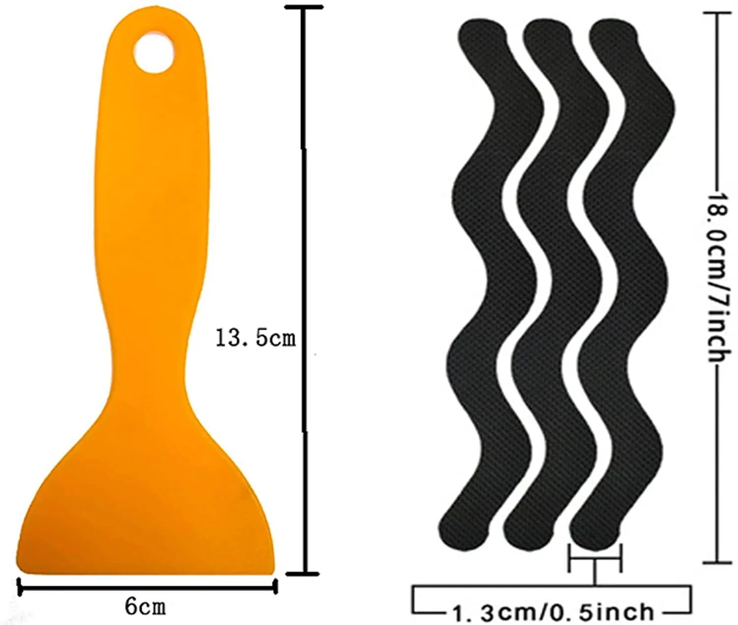

Противоскользящие наклейки для ванны, 24 шт., черные защитные лебедки для душа, противоскользящие наклейки для ванны, с скребком премиум-клас...