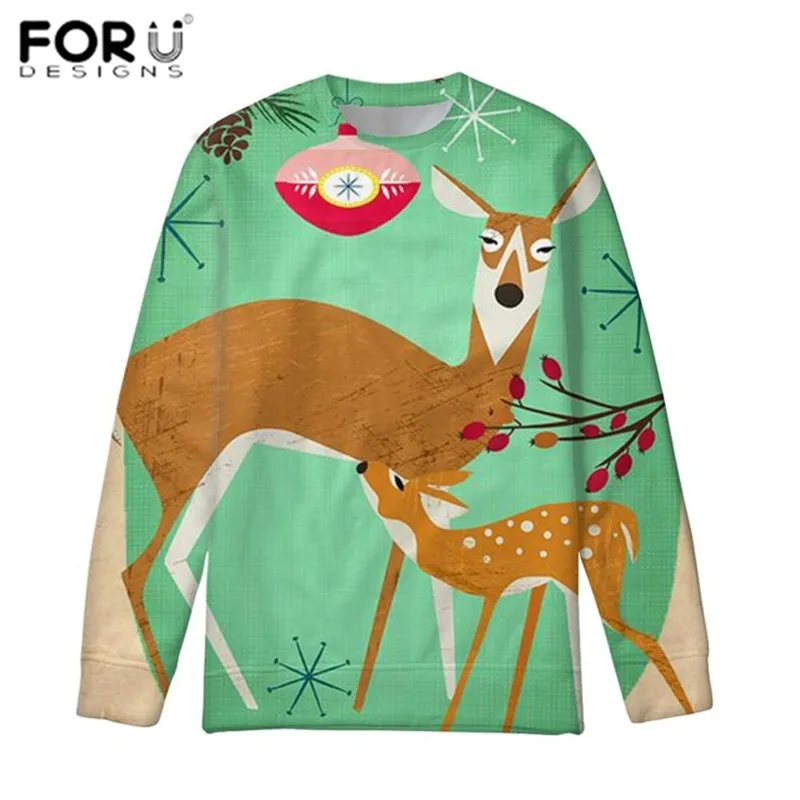 FORUDESIGNS/толстовки с рождественским принтом Harajuku толстовки уличная одежда